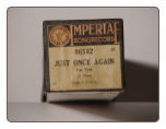 Just Once Again - Imperial Piano Roll.  $2.50 plus S/H