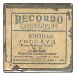 Toccata, Played by Lucille Manker on a Recordo roll.  $4.50 plus S/H
